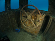 Wheelhouse of the BBC Wreck, Nassau, Bahamas