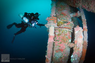 Technical diver on Elly Oil Rig